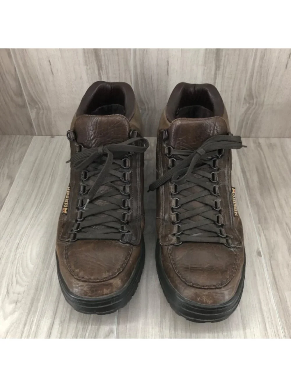 Mephisto Shoes Mens 13 Nikki Brown Leather Lace Up Comfort Hiking Shoes